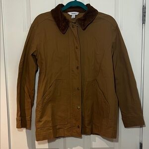 Old Navy Tan Utility Jacket with Chocolate Collar